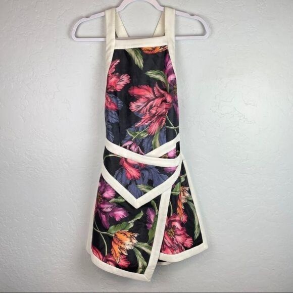 Cameo Fire Start Floral Dress with Contrast Trim‎ Faux Wrap Women's Size Small - Picture 2 of 10